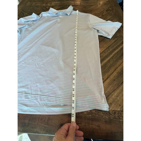 Peter Millar Summer Comfort Striped Golf Performance Polo Men XL Preppy Money - Picture 5 of 8